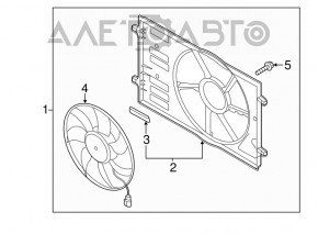 Difuzorul capacului radiatorului gol VW Jetta 19- 1.4T nou neoriginal.