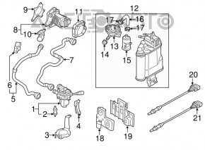 Canistra cu absorbant de cărbune asamblată VW Jetta 19- 1.4T, 2.0T