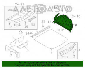 Capacul arcului stâng VW Jetta 19- negru.