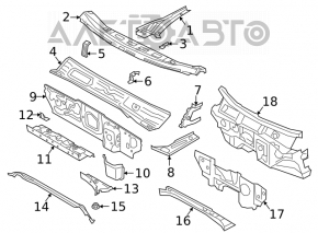 Grila stergator plastic dreapta VW Jetta 19 - nou original OEM