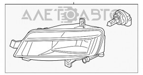 Противотуманная фара птф левая VW Jetta 19-