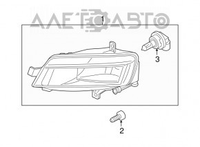 Противотуманная фара птф правая VW Jetta 19- новый неоригинал DPA