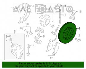 Диск тормозной передний левый VW Jetta 19-