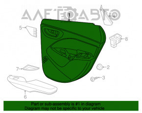 Capacul usii spate dreapta Dodge Dart 13-16 negru cu insertie gri deschis, piele, zgarieturi.