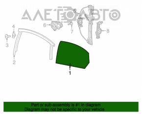 Стекло двери задней правой Dodge Dart 13-16