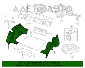 Обшивка арки правая Dodge Dart 13-16 тип 2 надорвана