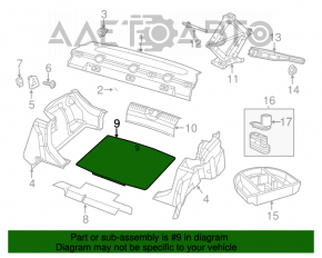 Capac portbagaj gri pentru Dodge Dart 13-16, lipsesc elementele, necesită curățare chimică.