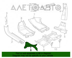 Capacul pragului din spate dreapta pentru Dodge Dart 13-16, negru, uzat