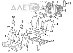 Задний ряд сидений 2 ряд Dodge Dart 13-16 тряпка черн