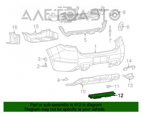 Крепление губы заднего бампера Dodge Dart 13-16