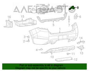 Suportul pentru bara spate stânga exterioară Dodge Dart 13-16