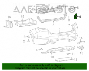 Suport bara spate, interior dreapta Dodge Dart 13-16 nou original OEM