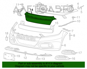 Capacul central al bara fata Dodge Dart 13-16 perforat, cu lovituri, zgarieturi