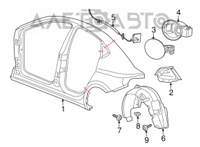 Aripa spate dreapta Dodge Dart 13-16 este ruptă.