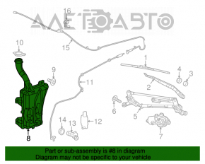 Rezervorul de spălare a parbrizului Dodge Dart 13-16 cu capac, fără senzor