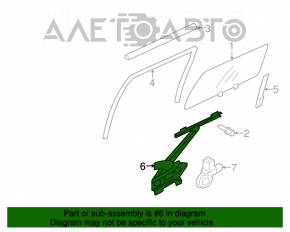 Geam electric cu motor spate dreapta Mitsubishi Outlander 14-21