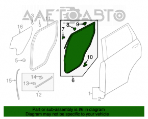 Garnitura ușii din spate dreapta Mitsubishi Outlander 16-21 restilizat.