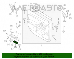 Controlul geamului electric din față, stânga, Mitsubishi Outlander 14-16, negru, 1 auto