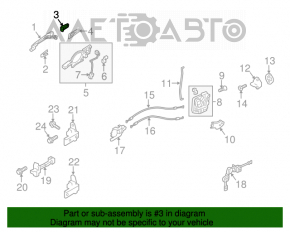 Manerul exterior de protecție din față dreapta pentru Mitsubishi Outlander 14-21