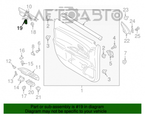 Controlul geamului electric din spatele stânga Mitsubishi Outlander 14-15 negru.