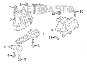 Pernele motorului stâng Mitsubishi Outlander 16-21 restul