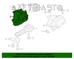 Pernele motorului dreapta Mitsubishi Outlander 14-21