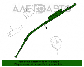 Perna de siguranță airbag, cortina laterală dreapta Mitsubishi Outlander 14-21, cartuș pirotehnic ruginit.