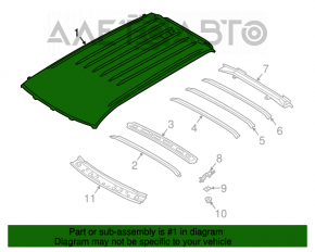 Acoperișul din metal pentru Mitsubishi Outlander 14-21 fără trapă, tăiat.