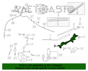 Trapezul de curățare a parbrizului cu motor Mitsubishi Outlander 14-21