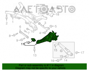 Capac spate stânga Mitsubishi Outlander 14-21, braț longitudinal, ruginit.