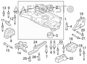 Pernele motorului stânga VW Passat b7 12-15 SUA 2.0TDI