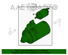 Стартер Audi A3 8V 15-18 1.8T, 2.0T