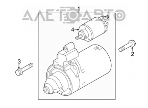 Стартер Audi A3 8V 15-18 1.8T, 2.0T