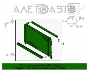 Radiatorul de răcire a apei pentru VW Passat b7 12-15 SUA 2.0TDI