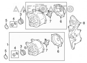 Generatorul VW Passat b7 12-15 SUA diesel, defect al cipului.