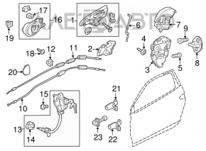 Mânerul ușii exterioare din față dreapta pentru Honda CRZ 11-16.