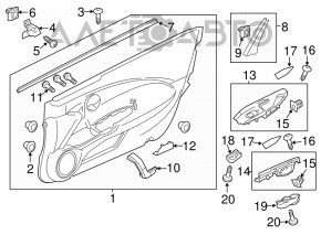 Обшивка двери карточка передняя левая Honda CRZ 11-16