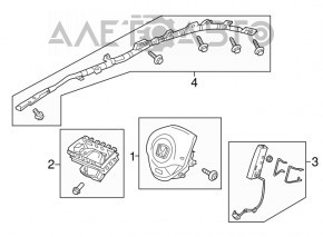 Airbagul pentru scaunul drept al mașinii Honda CRZ 11-16.