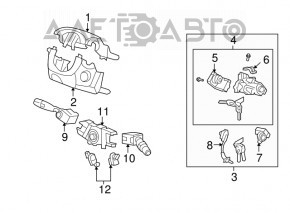 Comutatorul de sub volan dreapta Honda CRZ 11-16