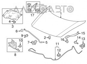 Cablu de deschidere a capotei pentru Honda CRZ 11-16