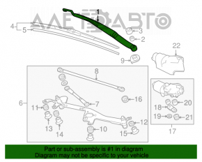 Frânghie stânga a ștergătorului Honda CRZ 11-16