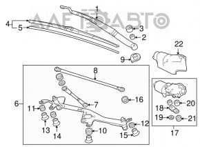 Trapezul curățătorului de parbriz cu motor Honda CRZ 11-16