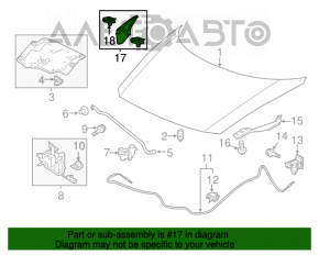 Garnitura de etanșare a ștergătoarelor de pe grilă, dreapta, Honda CRZ 11-16