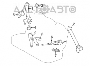 Centura de siguranță spate dreapta pentru Toyota Rav4 13-18, culoare neagră.