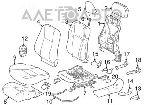 Scaunul șoferului Toyota Rav4 13-18 fără airbag, bej