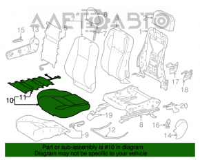 Scaun de pasager Toyota Rav4 13-18 fără airbag, material textil negru cu inserție gri.