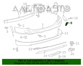 Suportul pentru bara spate stânga interior Toyota Rav4 16-18, model nou OEM original