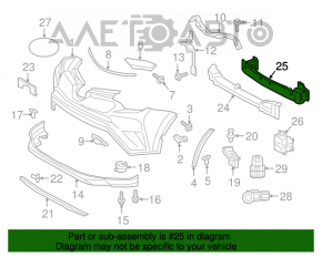 Amplificatorul de bara fata pentru Toyota Rav4 16-18 restilizat SUA.