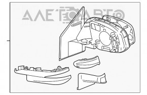 Зеркало боковое левое Toyota Rav4 16-18 рест BSM