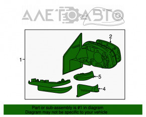 Oglindă laterală dreapta Toyota Rav4 13-15 pre-restilizare, 3 pini, neagră